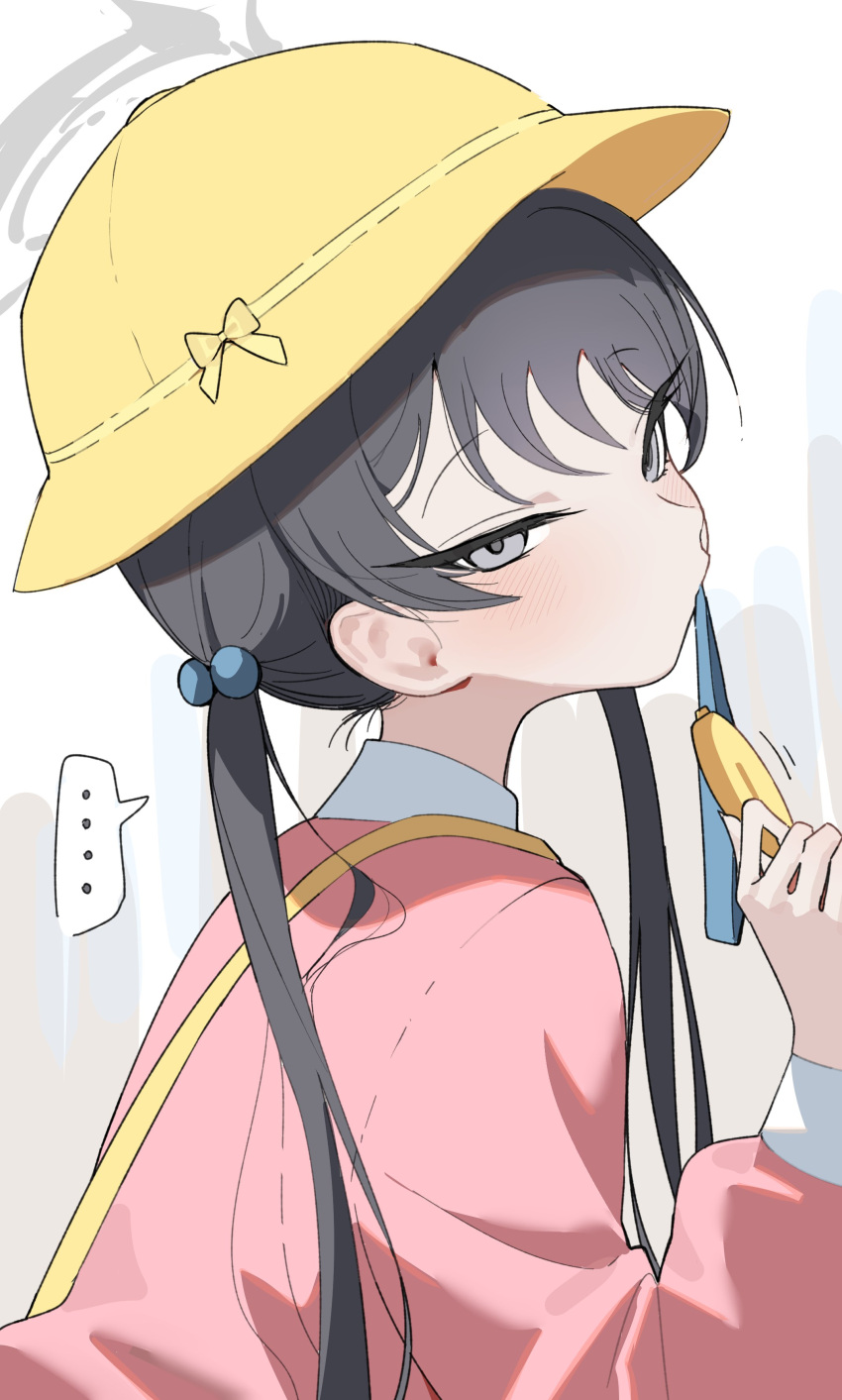 ..., 1girl, absurdres, black_hair, blue_archive, blush, commentary, eyelashes