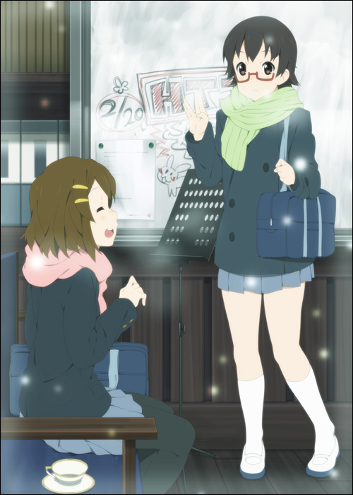 bag, black_hair, brown_hair, closed_eyes, eyes_closed, glasses, hair_ornament, hairclip