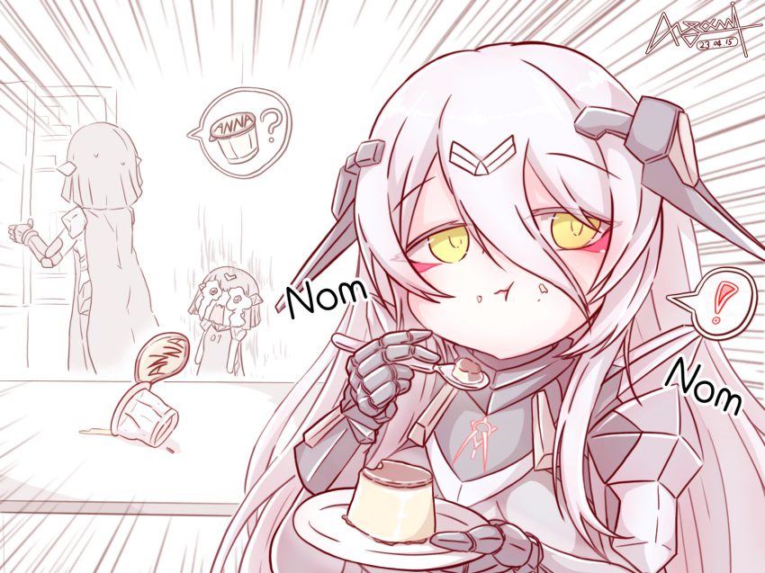 !, 3girls, 4m_yugami, ?, anna_(girls'_frontline), black_hair, crying, crying_with_eyes_open