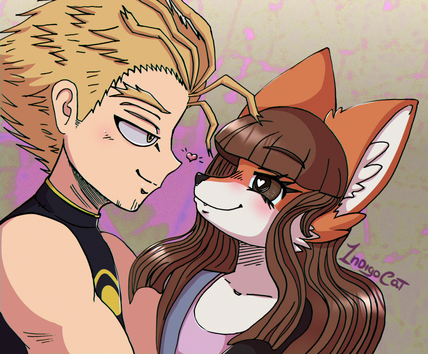 1ndigocat, ahegao, anime, blonde, boku_no_hero_academia, brunette, commission, couple
