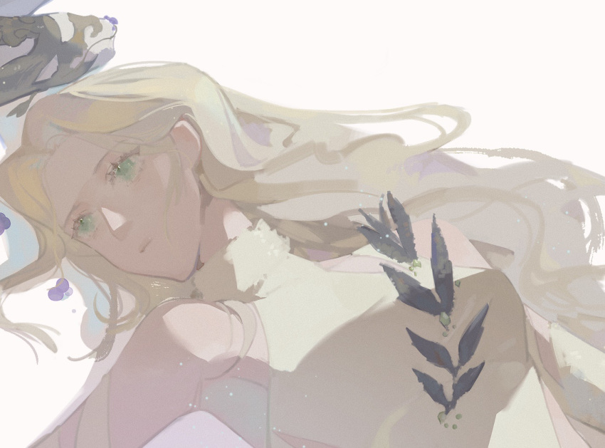 1girl, athletic_leotard, bare_shoulders, blonde_hair, breasts, caroline_bartley, cropped, detached_sleeves