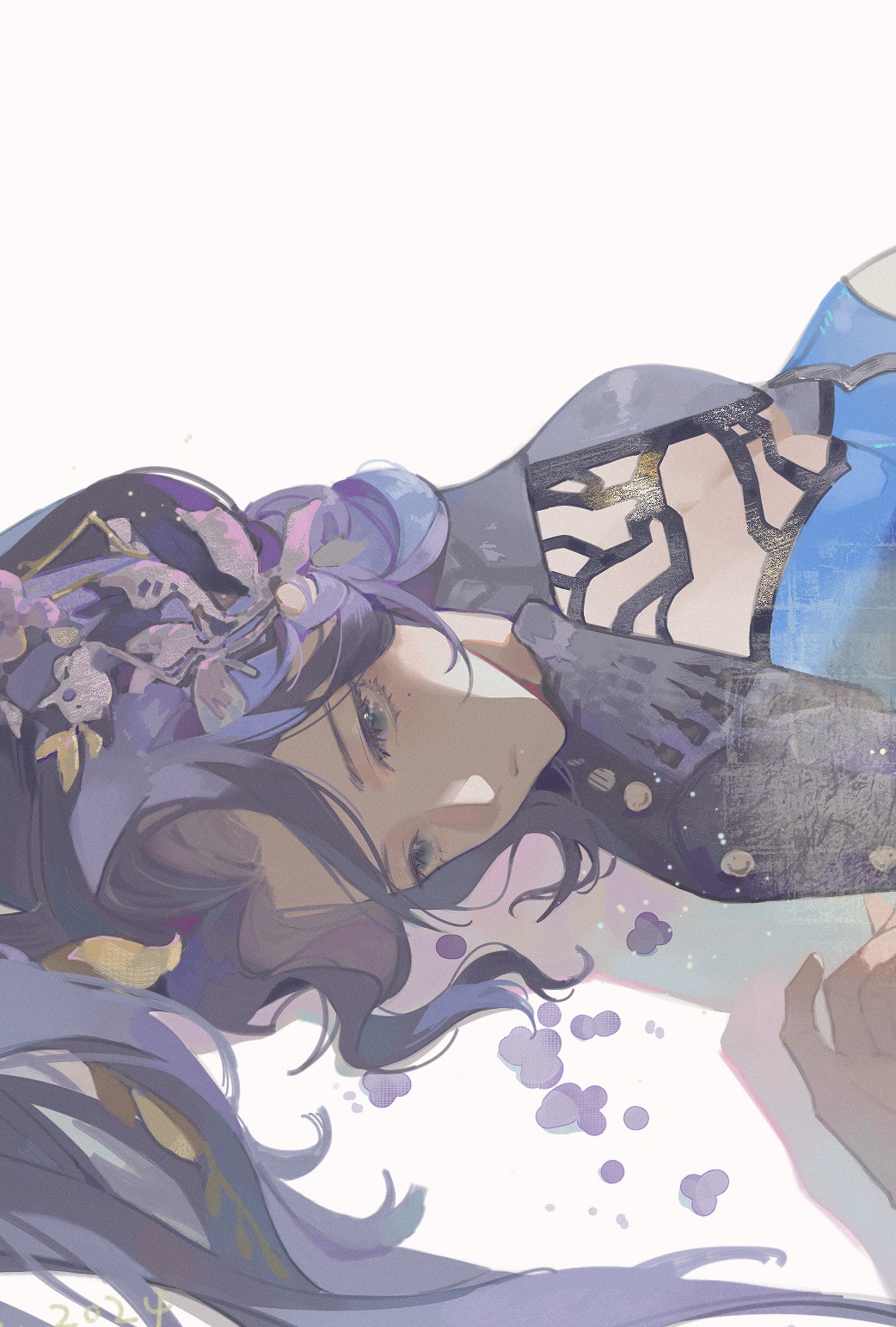 1girl, athletic_leotard, blue_eyes, blue_leotard, breasts, cleavage_cutout, closed_mouth, clothing_cutout