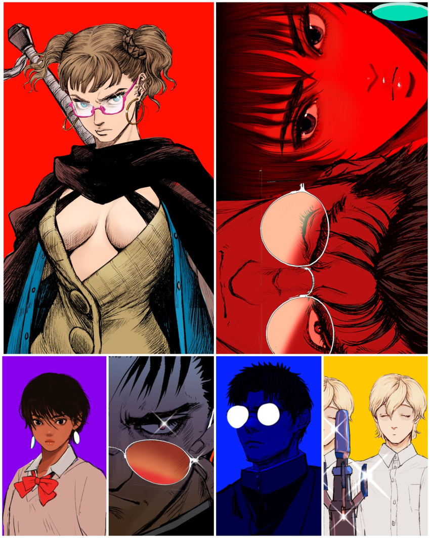 2boys, 2girls, ayase_momo, ayase_momo_(cosplay), ayase_seiko, ayase_seiko_(cosplay), berserk, black_hair