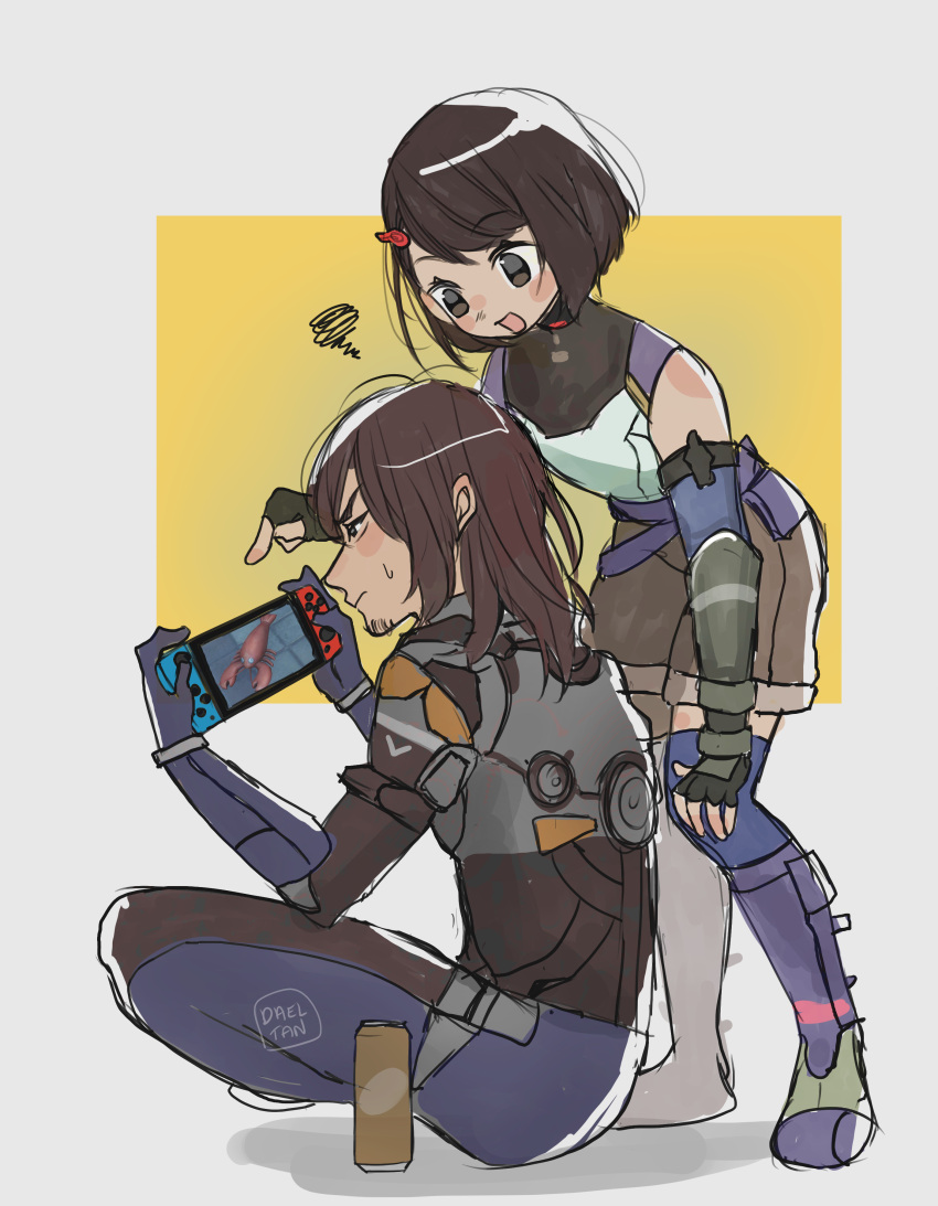 1boy, 1girl, :d, absurdres, beard, black_eyes, black_hair, blush