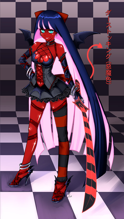 al_bhed_eyes, alternate_costume, antaria, blue_eyes, breasts, chocker, cleavage, corruption