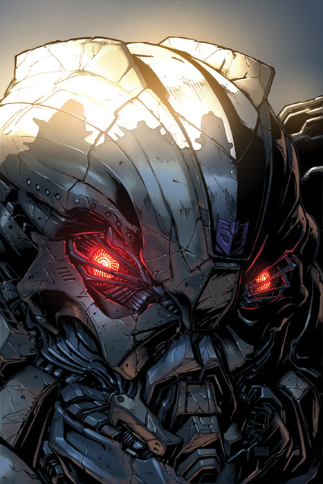 artist_collaboration, comic_cover, cover_image, decepticon, english_commentary, glowing, glowing_eyes, james_raiz