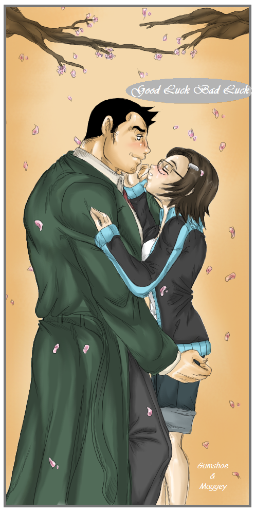 couple, detective, gyakuten_saiban, huge, itonokogiri_keisuke, kiss, maggey_byrde, naruhodou_ryuuichi