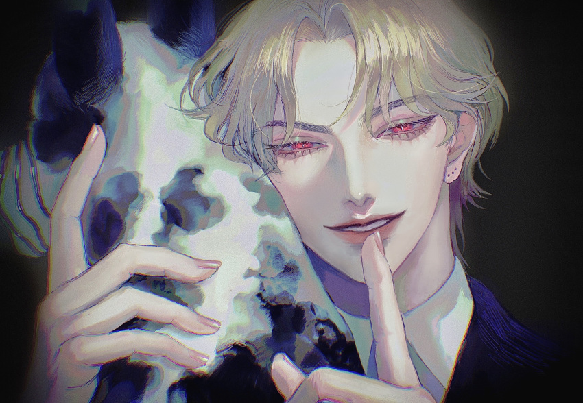 1boy, 205415, absurdres, androgynous, bishounen, blonde_hair, danny_(jojo), dio_brando