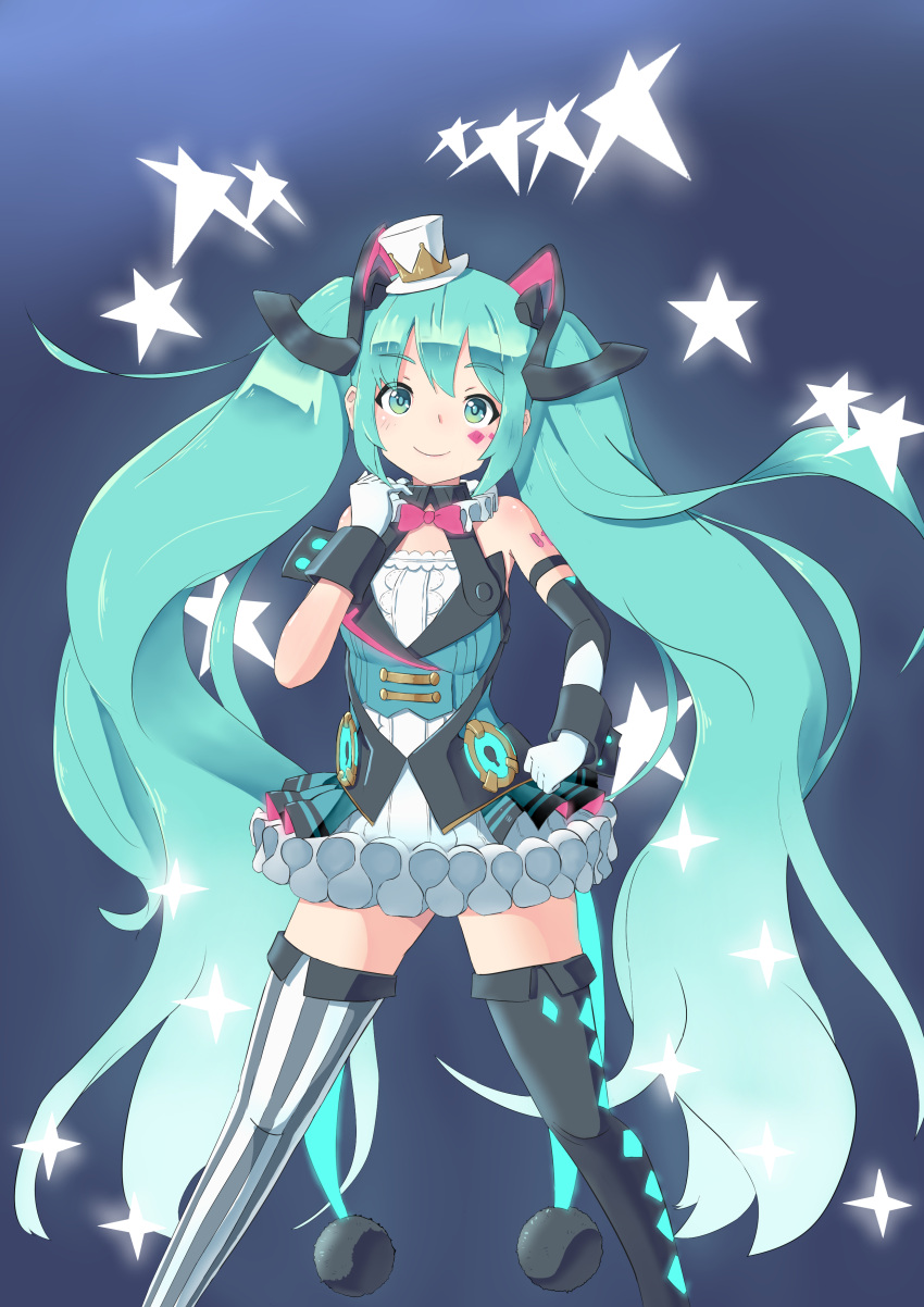 1girl, absurdres, aonouta, aqua_eyes, aqua_hair, arm_tattoo, asymmetrical_gloves, asymmetrical_legwear