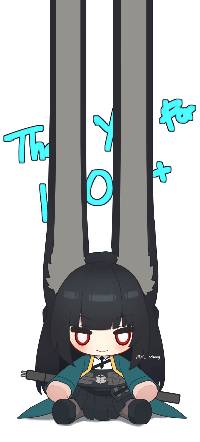 1girl, absurdres, animal_ear_fluff, animal_ears, artist_name, big_eared_miyabi_(meme), black_hair, black_pantyhose