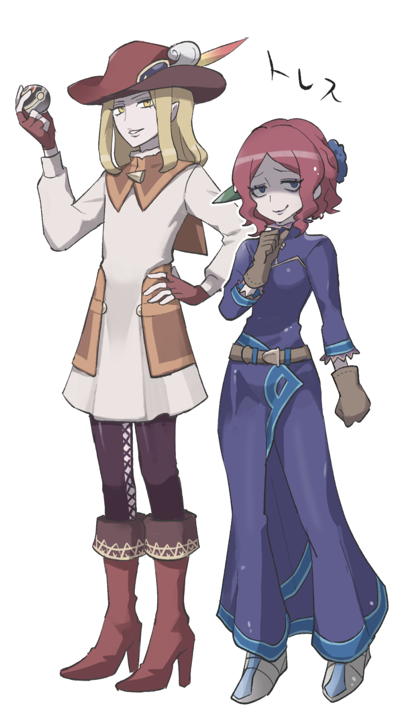 blonde_hair, blue_eyes, boots, brown_gloves, drag-on_dragoon, drag-on_dragoon_2, dress, elf
