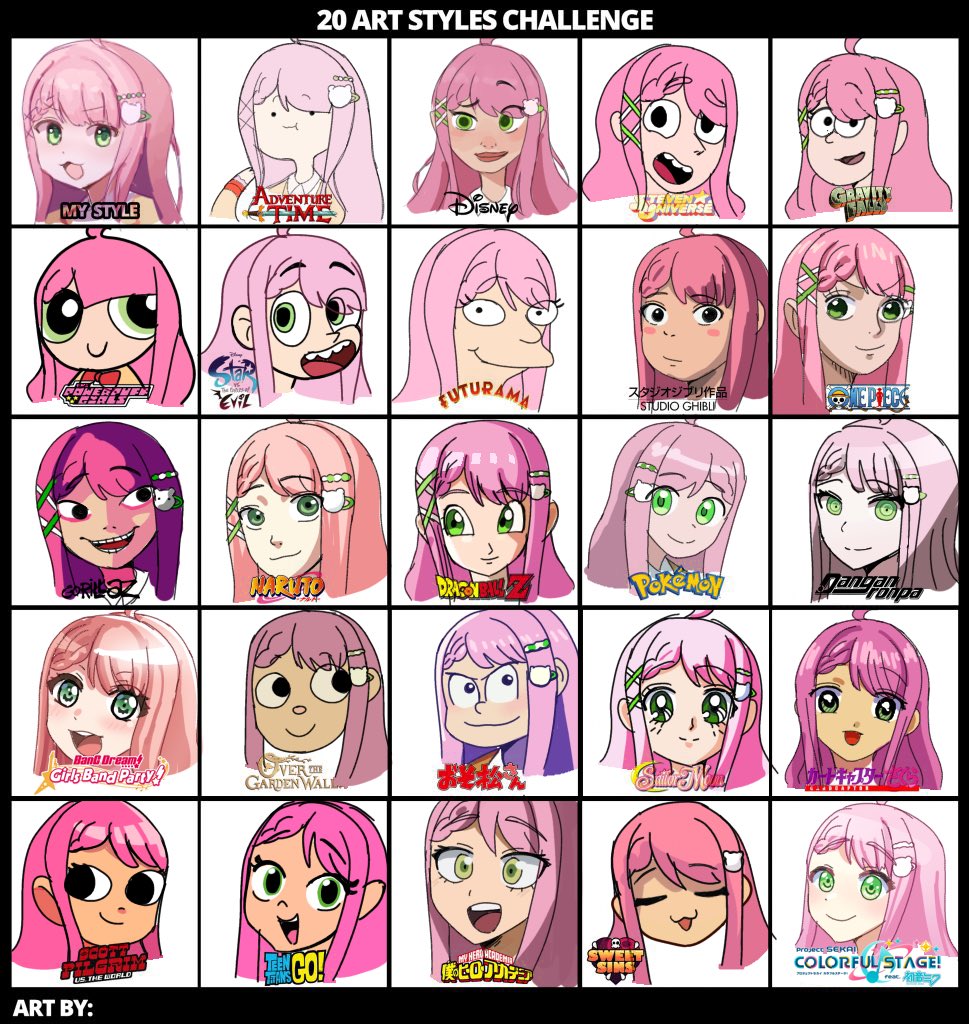 1girl, adventure_time, ahoge, bang_dream!, bishoujo_senshi_sailor_moon, boku_no_hero_academia, braid, cardcaptor_sakura
