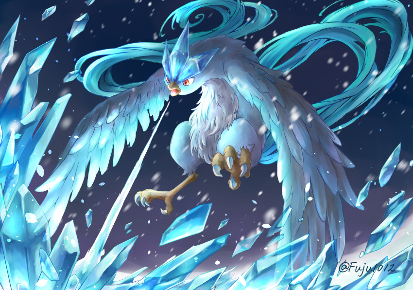 absurdres, animal_focus, articuno, bird, claws, fuju1012, highres, ice