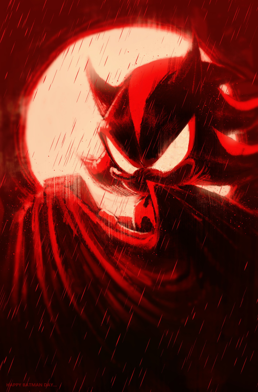 1boy, absurdres, batman, batman_(cosplay), batman_(series), cape, clenched_hand, codetrillogy