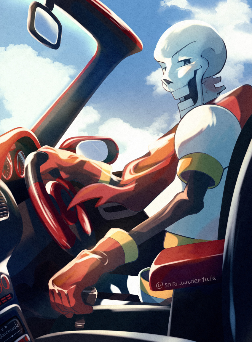 >:), 1boy, 2024, 2d, absurdres, artist_name, car, cloud