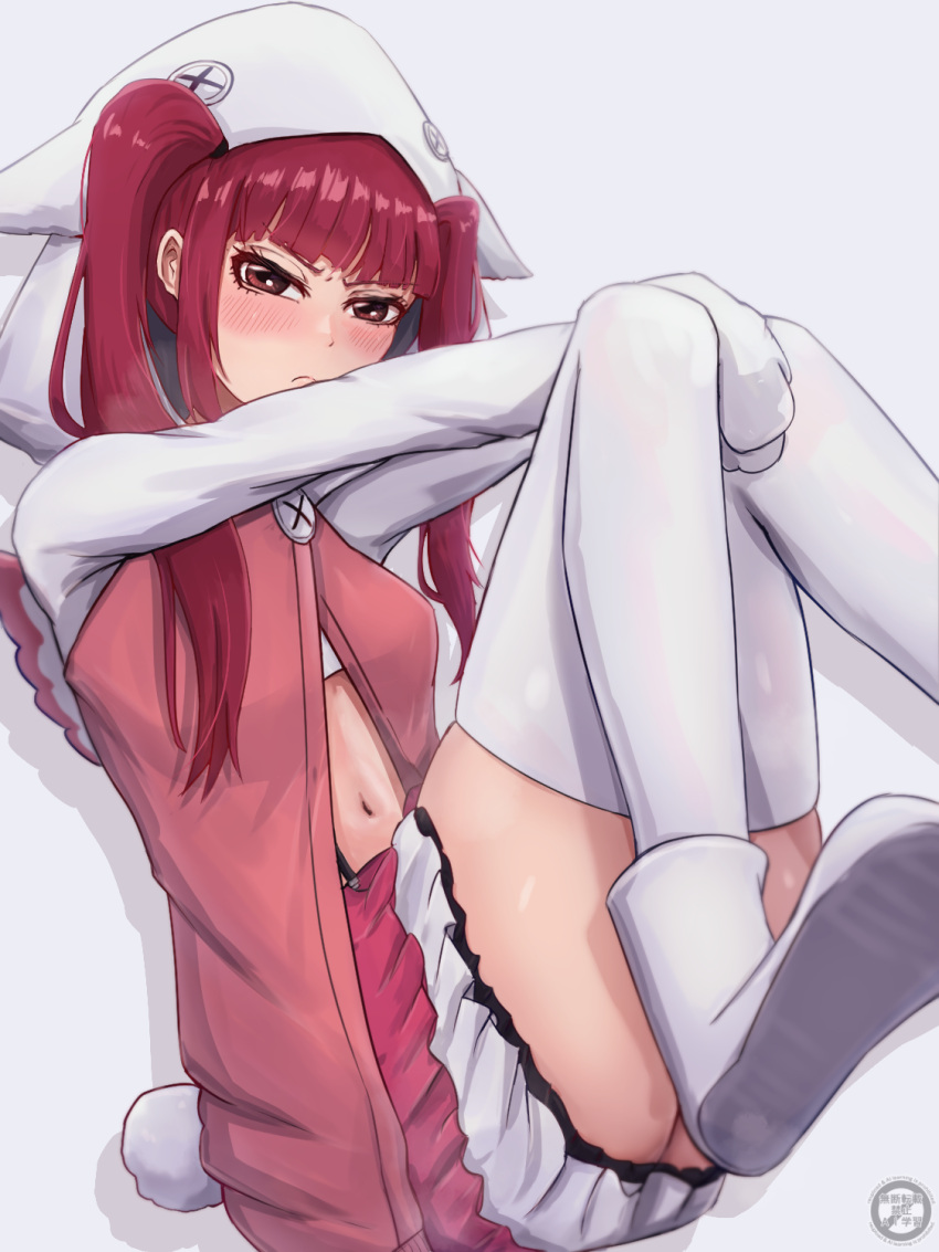 >:(, 1girl, animal_ear_hood, asuka-halhal, bleach, bleach:_sennen_kessen-hen, blunt_bangs, blush