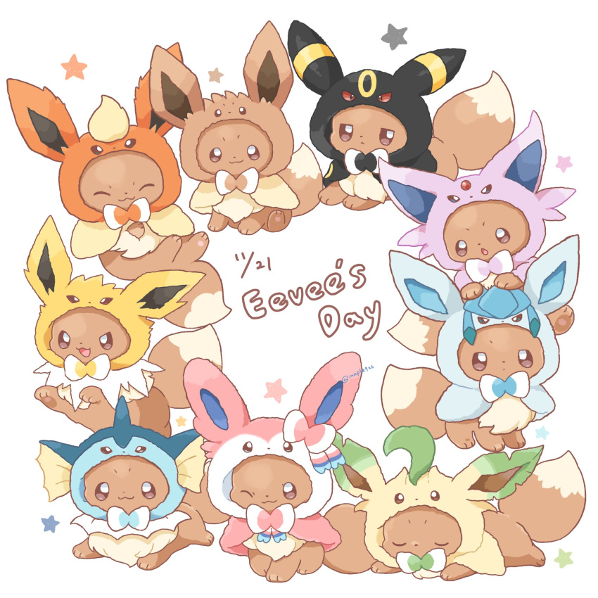 bright_pupils, brown_eyes, closed_eyes, closed_mouth, commentary, cosplay, dated, eevee