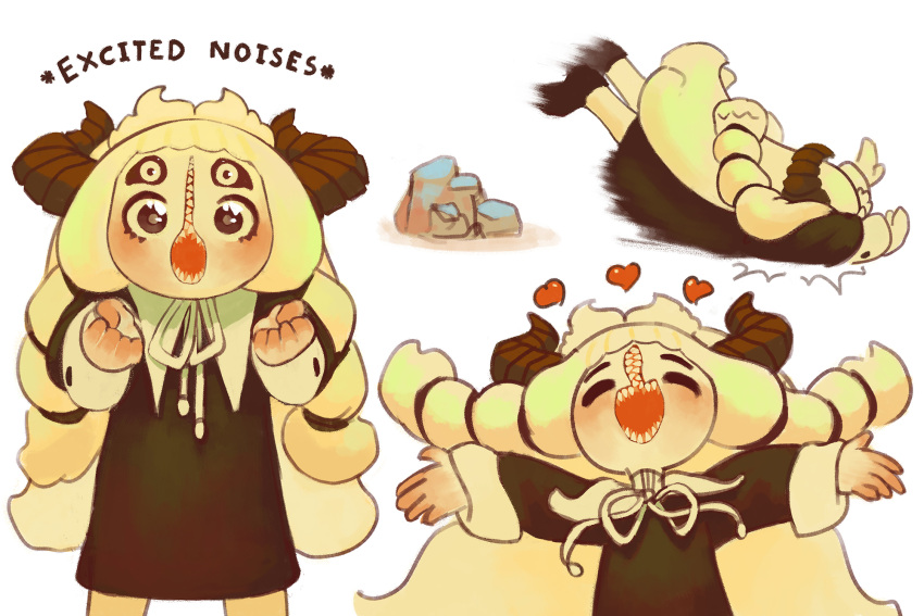 1girl, black_eyes, closed_eyes, demon, demon_girl, demon_horns, english_text, falling