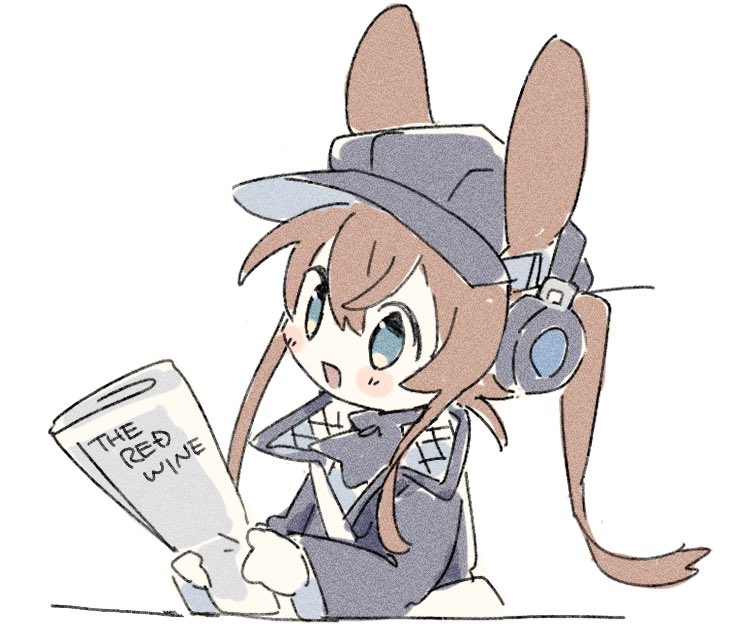 1girl, amiya_(arknights), amiya_(newsgirl)_(arknights), animal_ears, arknights, ascot, bag, blue_eyes