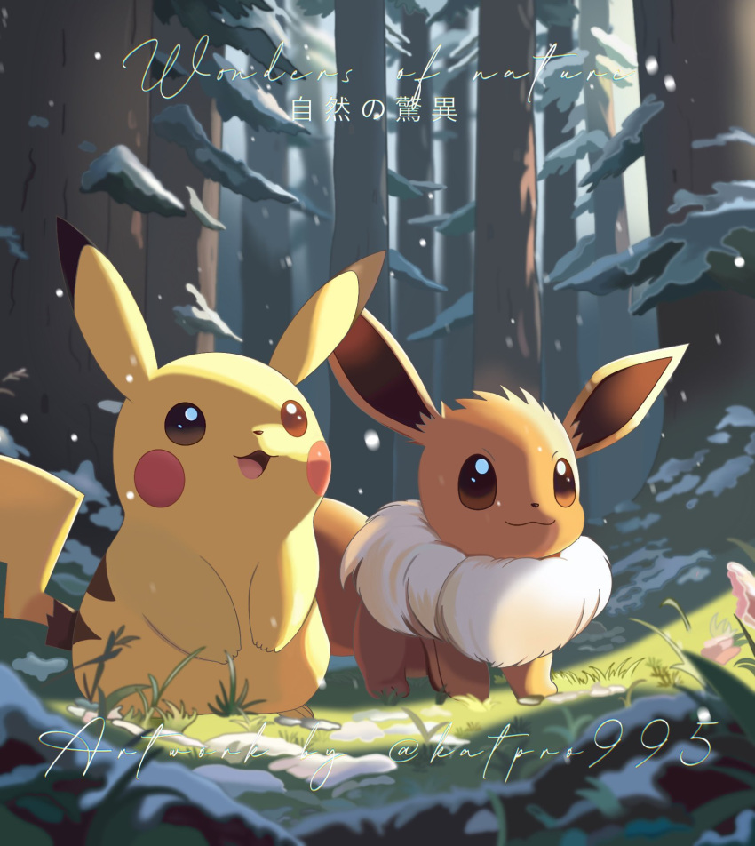 bright_pupils, brown_eyes, commentary, eevee, english_commentary, highres, katpro995, looking_up