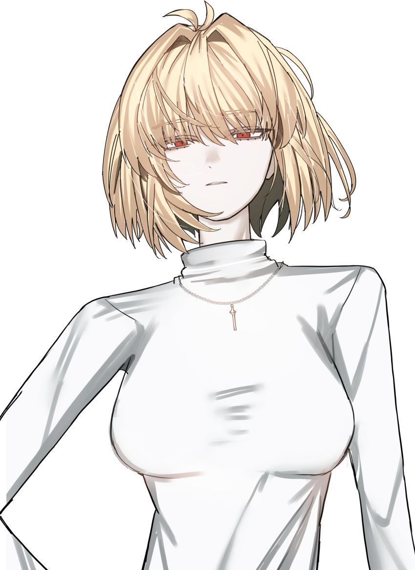 1girl, absurdres, arcueid_brunestud, blonde_hair, breasts, highres, large_breasts, musi_2nd