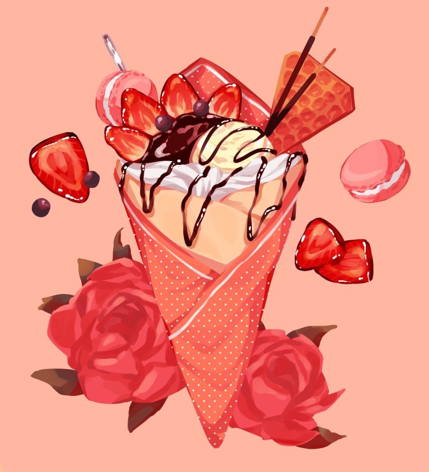 chocolate, commentary, crepe, dessert, english_commentary, flower, food, food_focus
