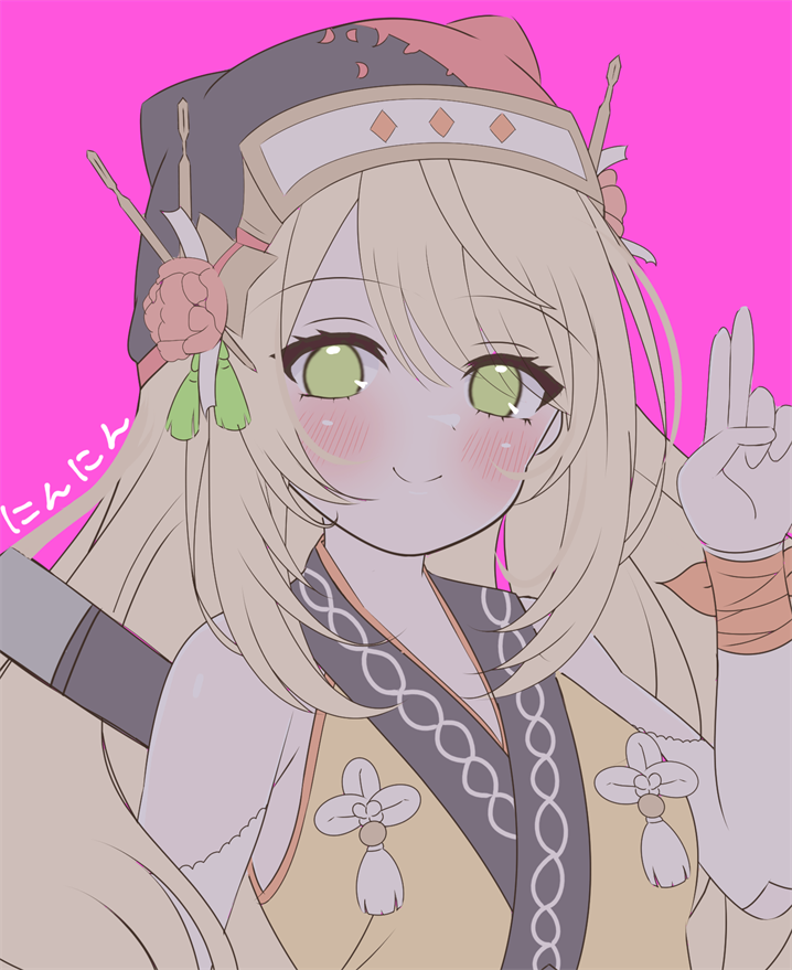 1girl, asage_(asgsn), bare_shoulders, blonde_hair, blush, celine_(fire_emblem), celine_(ninja)_(fire_emblem), commentary