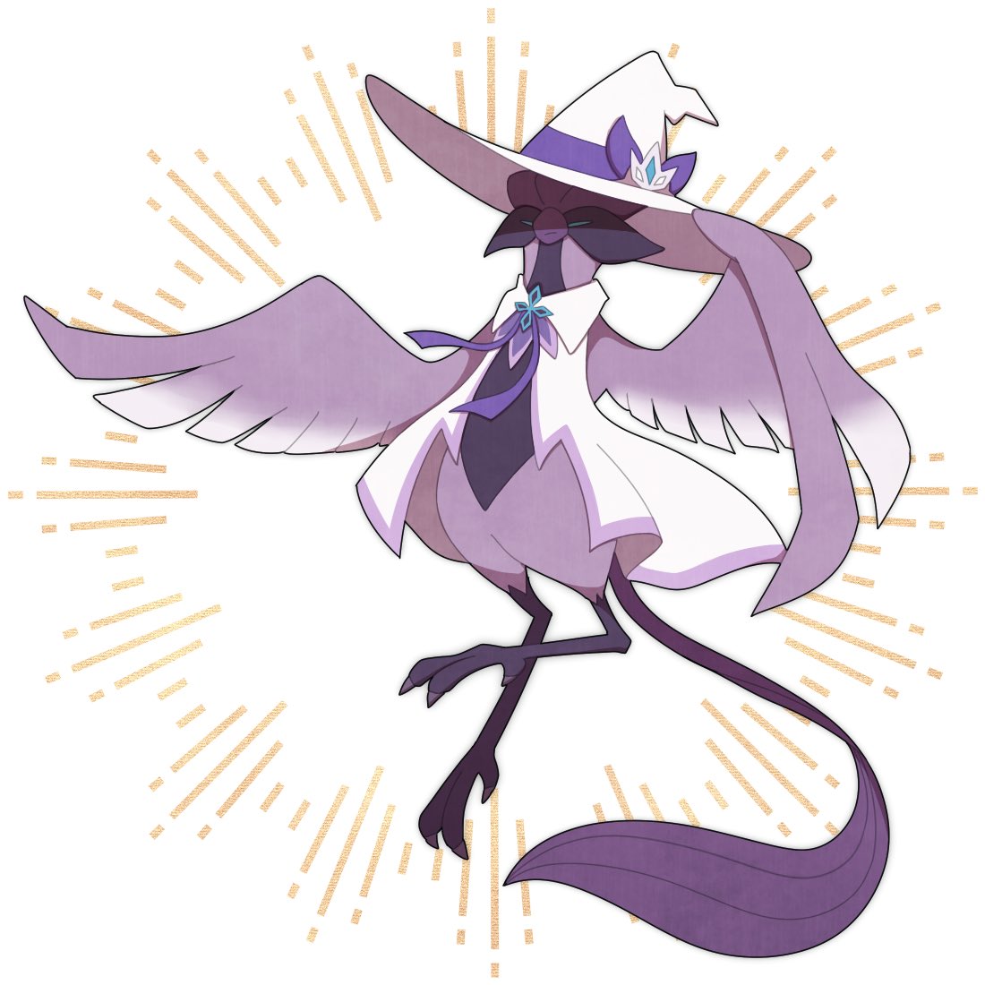 animal_focus, asgr_pww, bird, cape, full_body, galarian_articuno, hat, no_humans