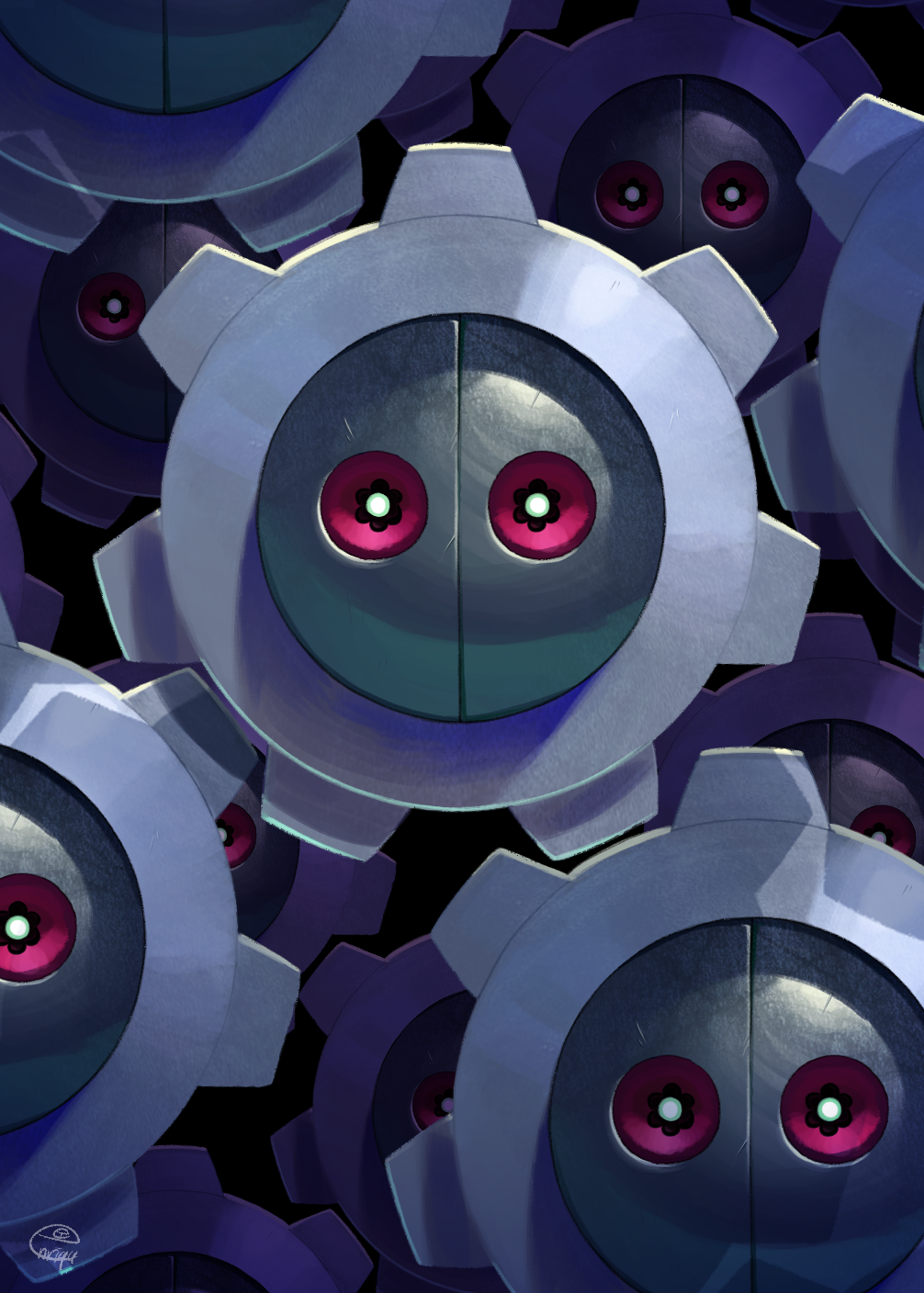 bright_pupils, digimon, digimon_(creature), enrike_(enrique_mr_blue), gears, hagurumon, highres, looking_at_viewer