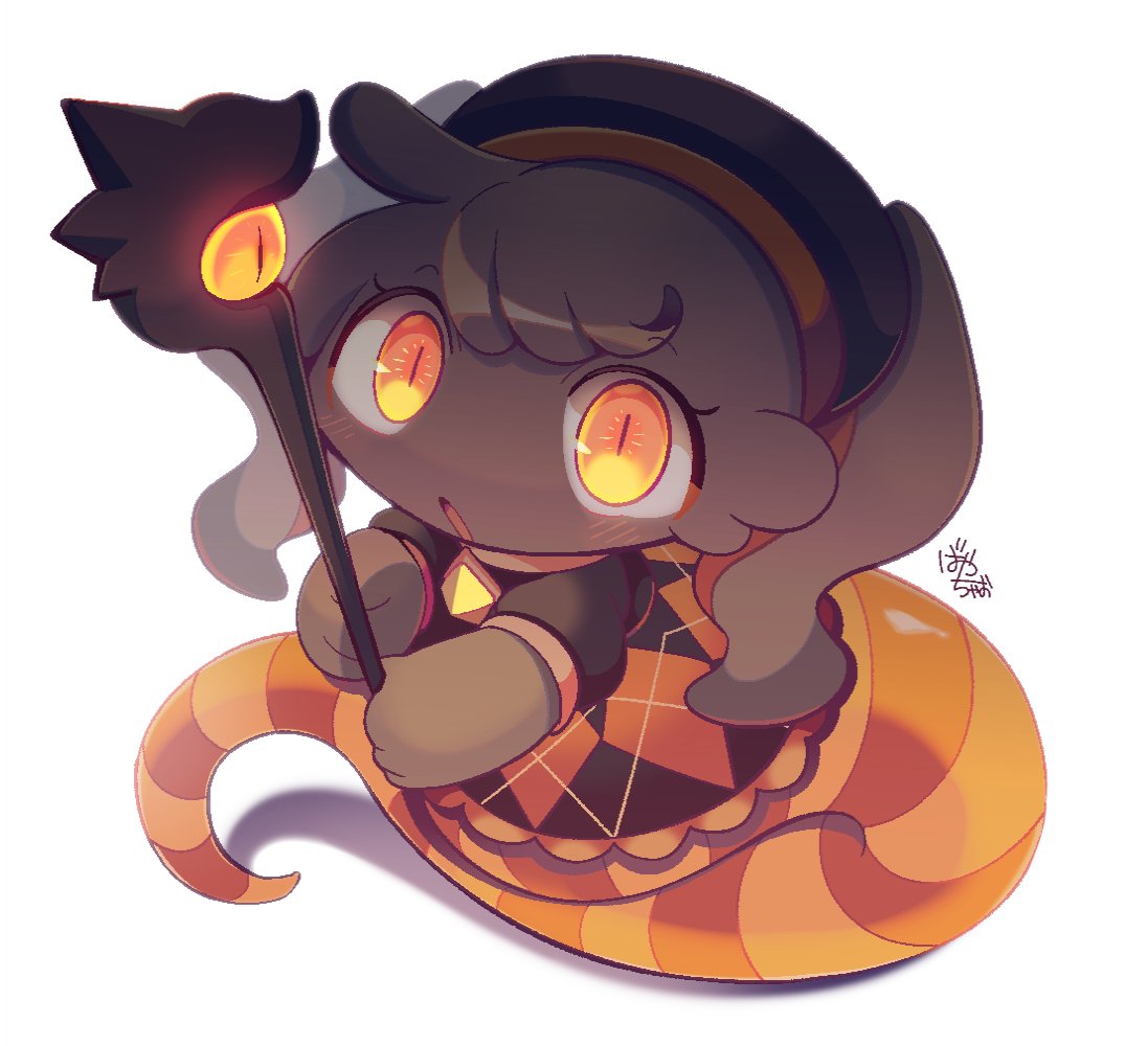 1girl, :o, bayachao, beret, black_hair, black_hat, brooch, chibi