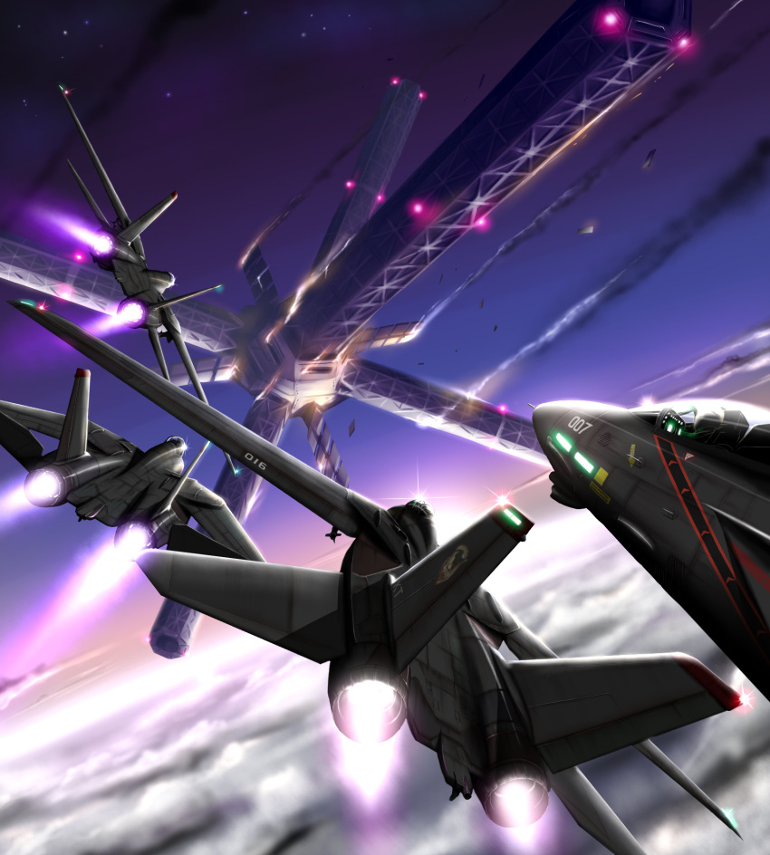 ace_combat_5, afterburner, aircraft, airplane, cloud, clouds, commentary, emblem