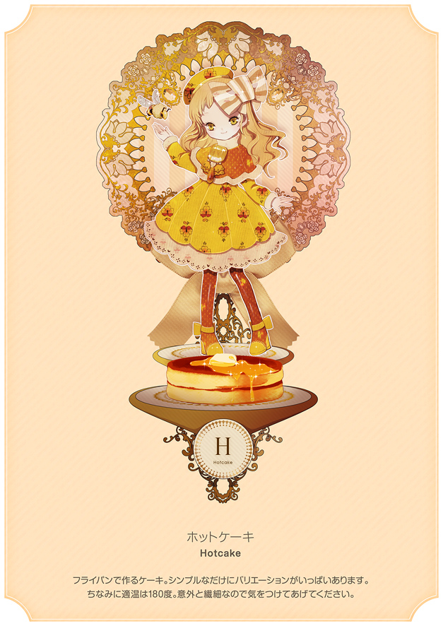 1girl, bee, bee_girl, beret, blonde_hair, border, bow, bug