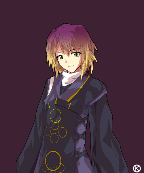 alphes_(style), gradient_hair, hijiri_myouren, kaoru_(gensou_yuugen-an), male, multicolored_hair, parody, short_hair
