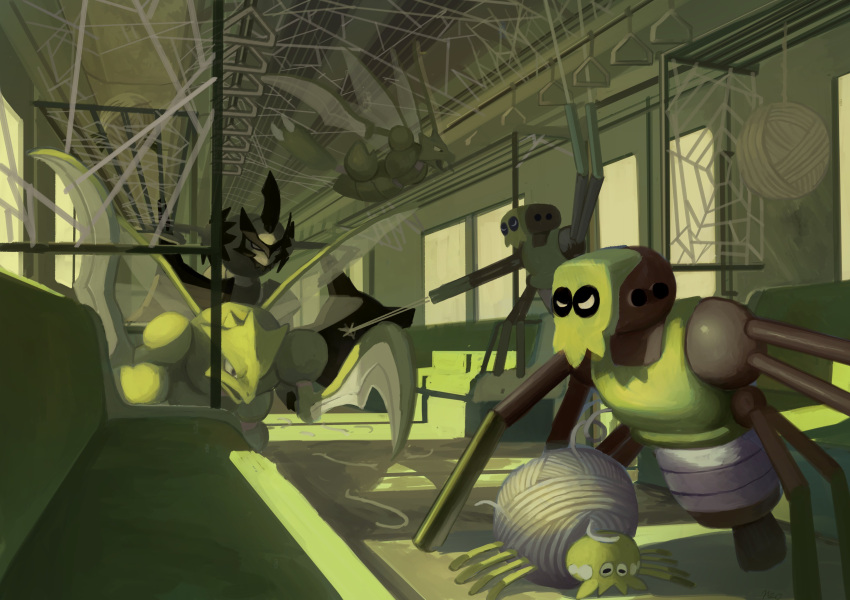 absurdres, battle, blade_arm, bug, evolutionary_line, hand_grip, highres, king_joe_(neoroto)