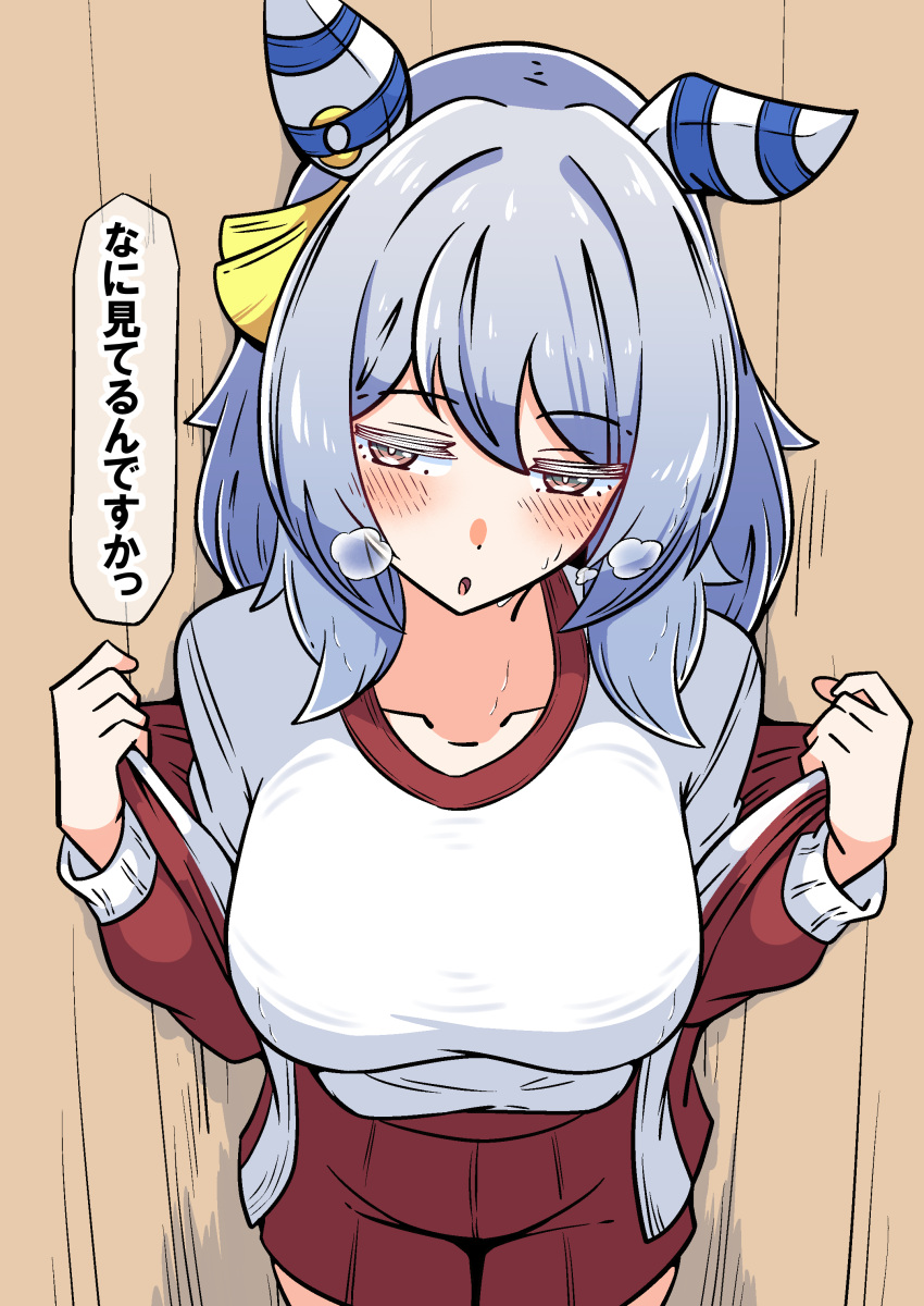 1girl, absurdres, akkunz, alternate_costume, animal_ears, breasts, brown_eyes, collarbone