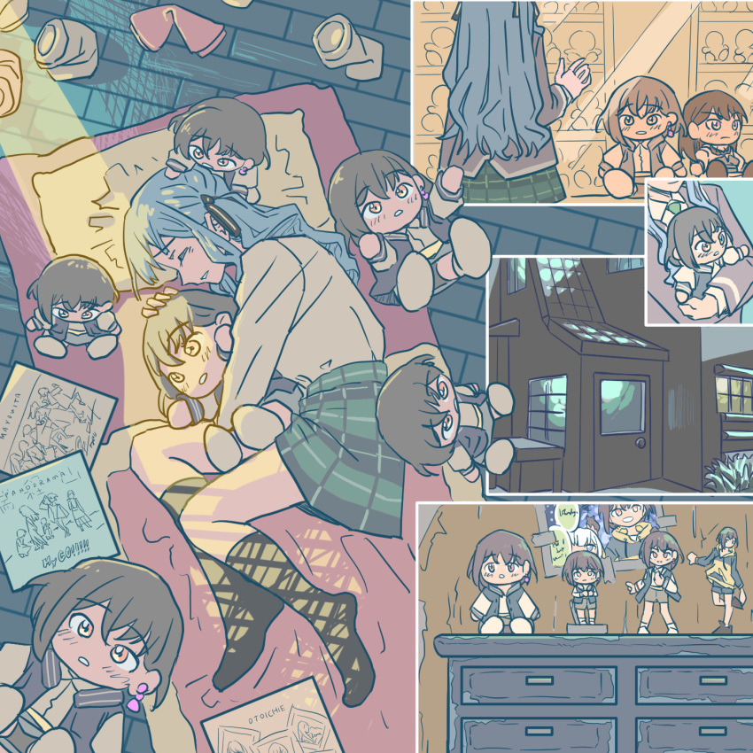 1girl, anjuro_zeeku, bang_dream!, bang_dream!_it's_mygo!!!!!, black_socks, blue_hair, character_doll, chihaya_anon