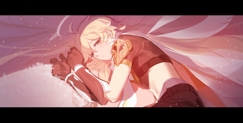 1boy, 1other, aether_(genshin_impact), blonde_hair, blush, earrings, genshin_impact, long_hair