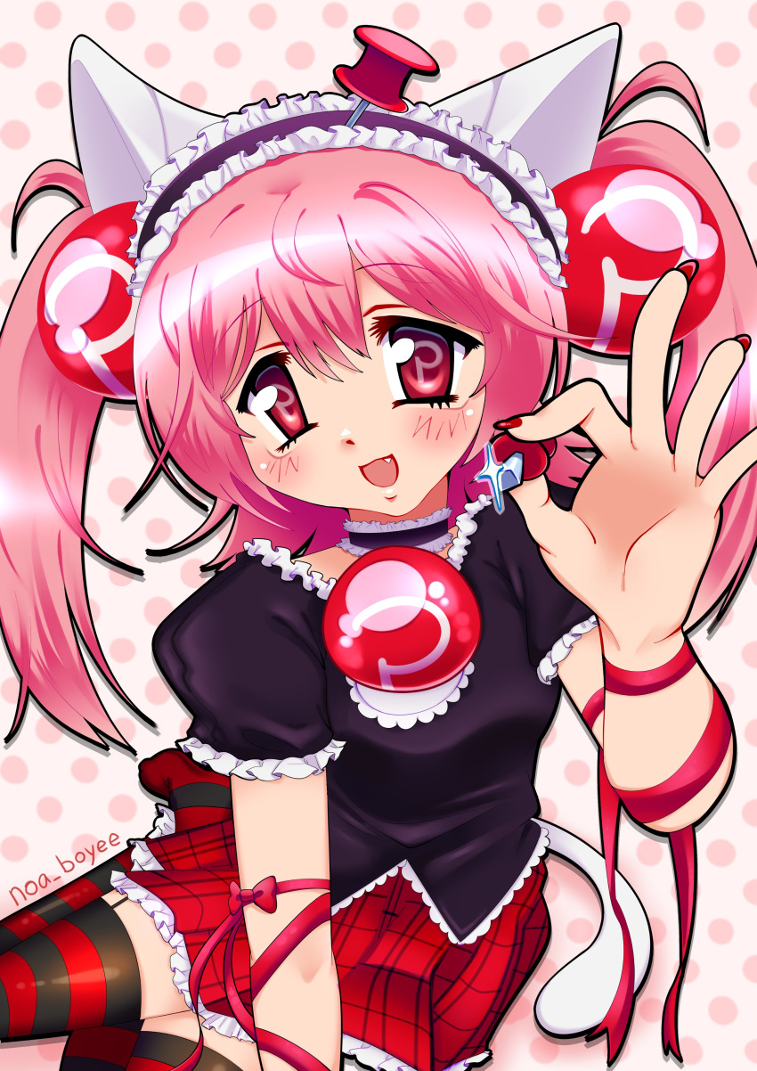 1girl, 2000s_(style), absurdres, blush, borrowed_character, bow, cat_girl, choker