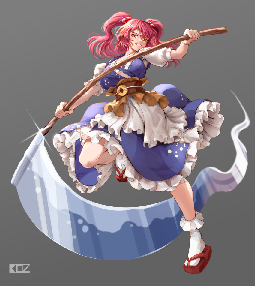 1girl, absurdres, blue_dress, coin, commentary, dated_commentary, dress, edz_drawz