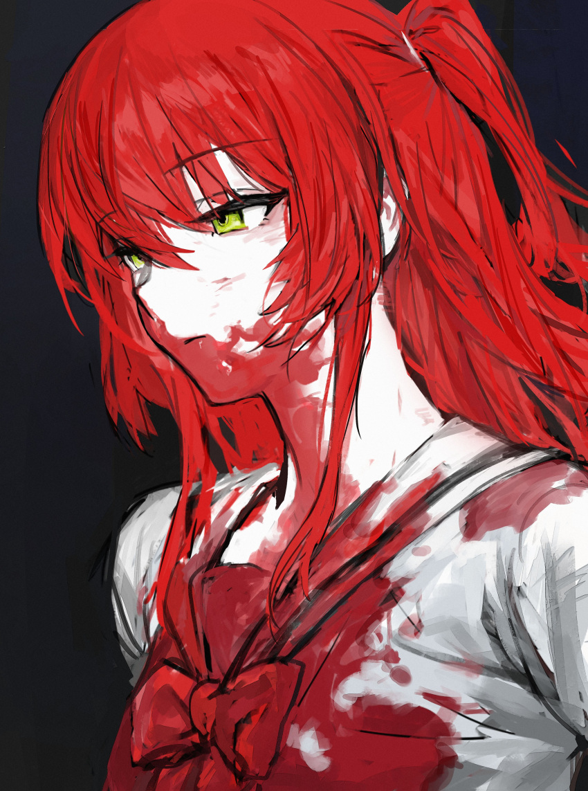 1girl, absurdres, blood, blood_on_clothes, blood_on_face, bocchi_the_rock!, bow, bowtie