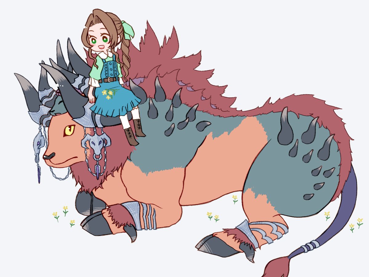 aerith_gainsborough, aged_down, belt, blue_dress, bluelimbo8888, boots, braid, braided_ponytail
