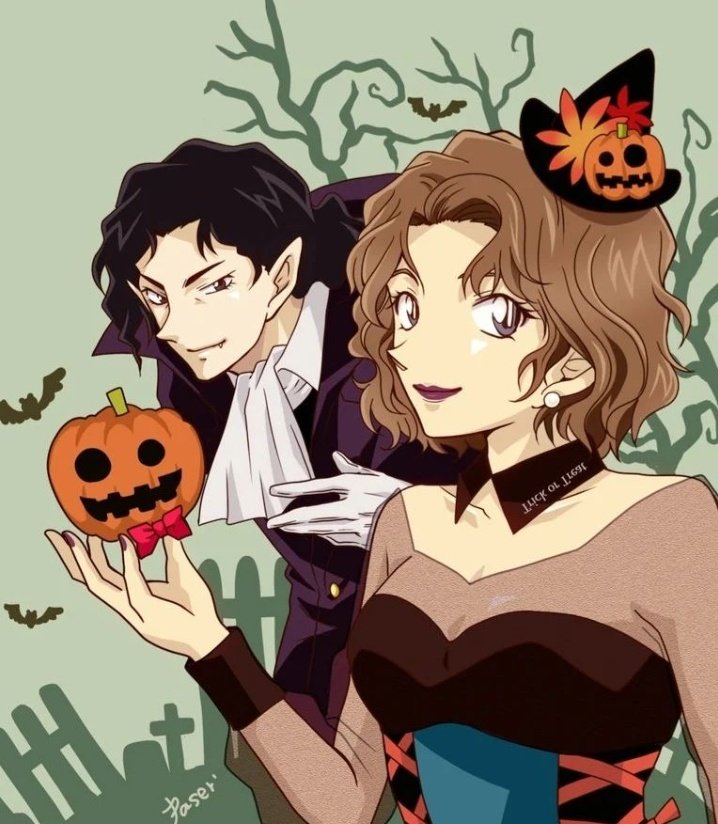 1boy, 1girl, bat_(animal), black_cape, black_collar, black_hair, bow, bowtie