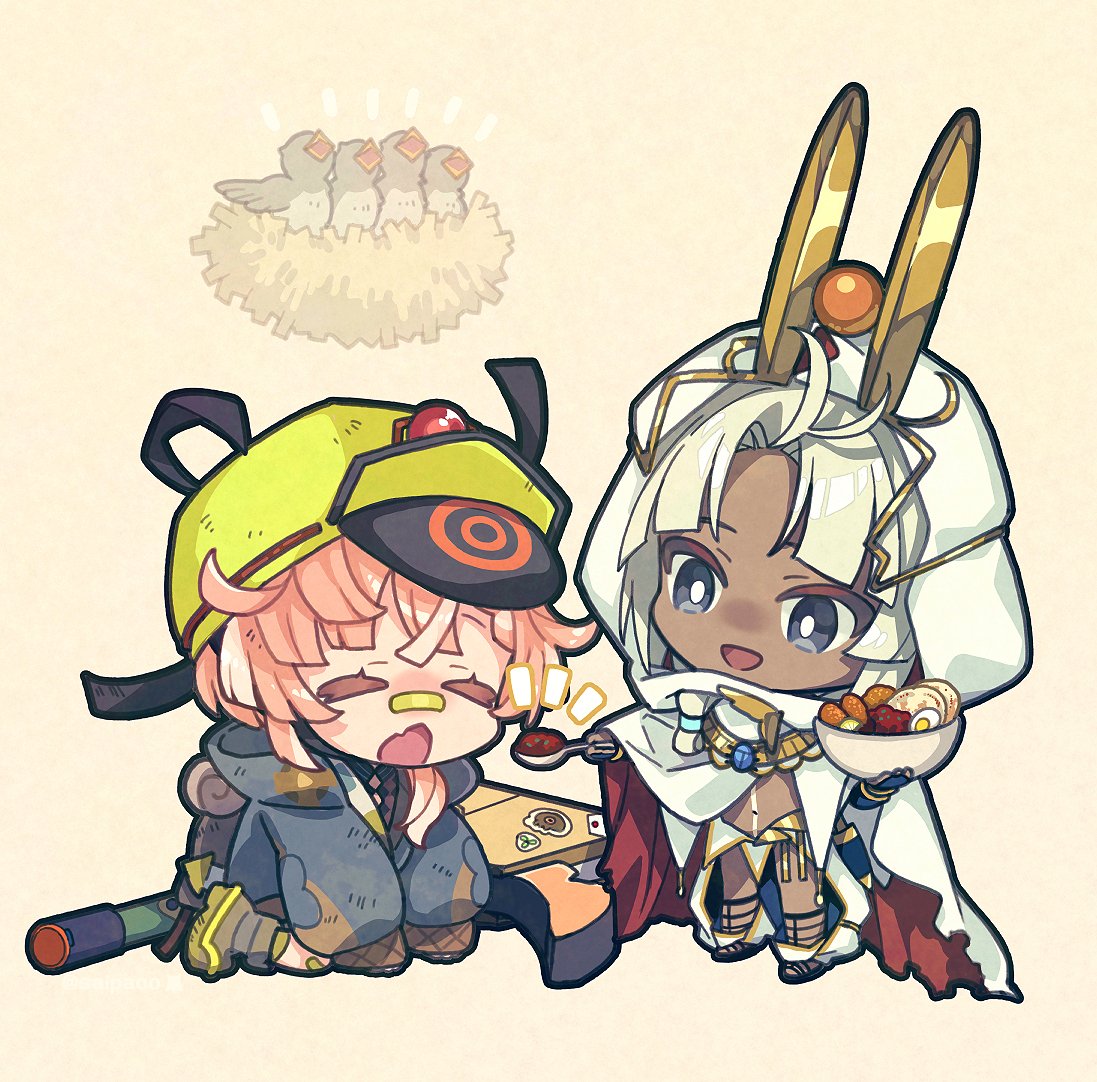 1boy, 1girl, backpack, bag, bandaid, bandaid_on_face, bandaid_on_nose, bird