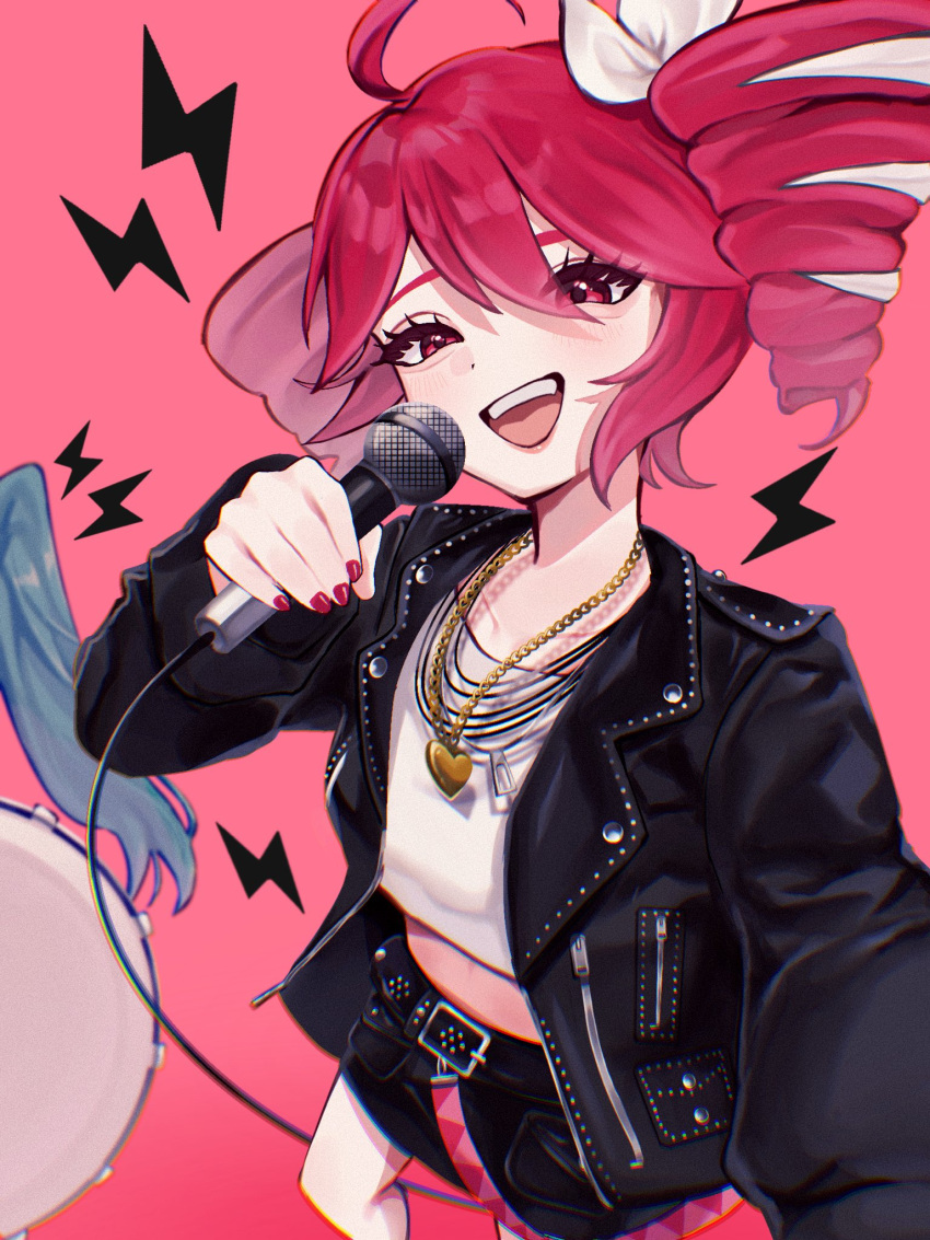 2girls, ahoge, alternate_costume, apt._(rose_&amp;_bruno_mars), belt, black_belt, black_jacket, black_skirt