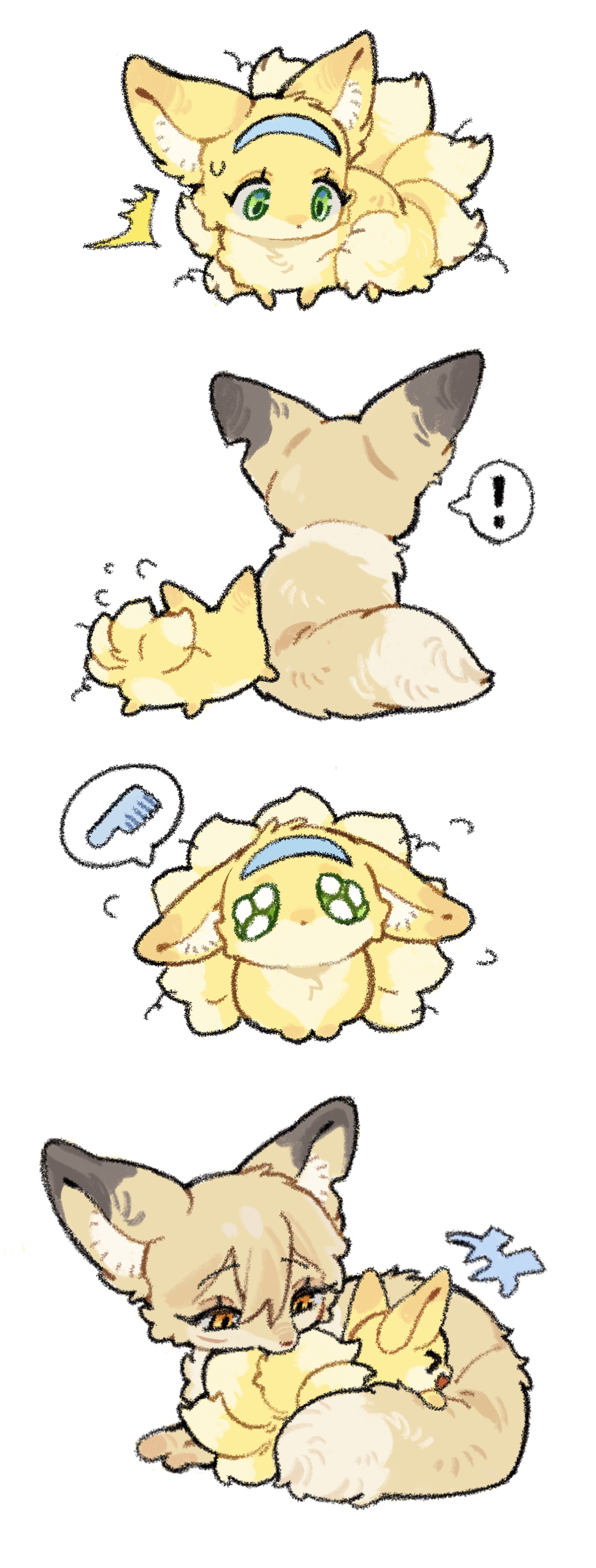 !, absurdres, animal_focus, animalization, arknights, chinese_commentary, commentary_request, fox