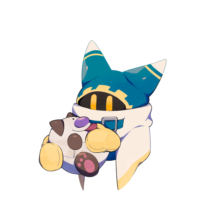 1boy, gloves, highres, holding, holding_stuffed_toy, kanianoreki, kirby_(series), magolor