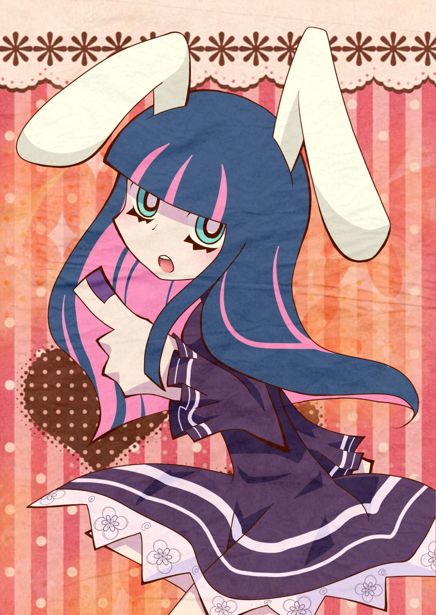 animal_ears, bunny_ears, dress, highres, mei_(jewel_at_time), panty_&amp;_stocking_with_garterbelt, stocking_(character), stocking_(psg)