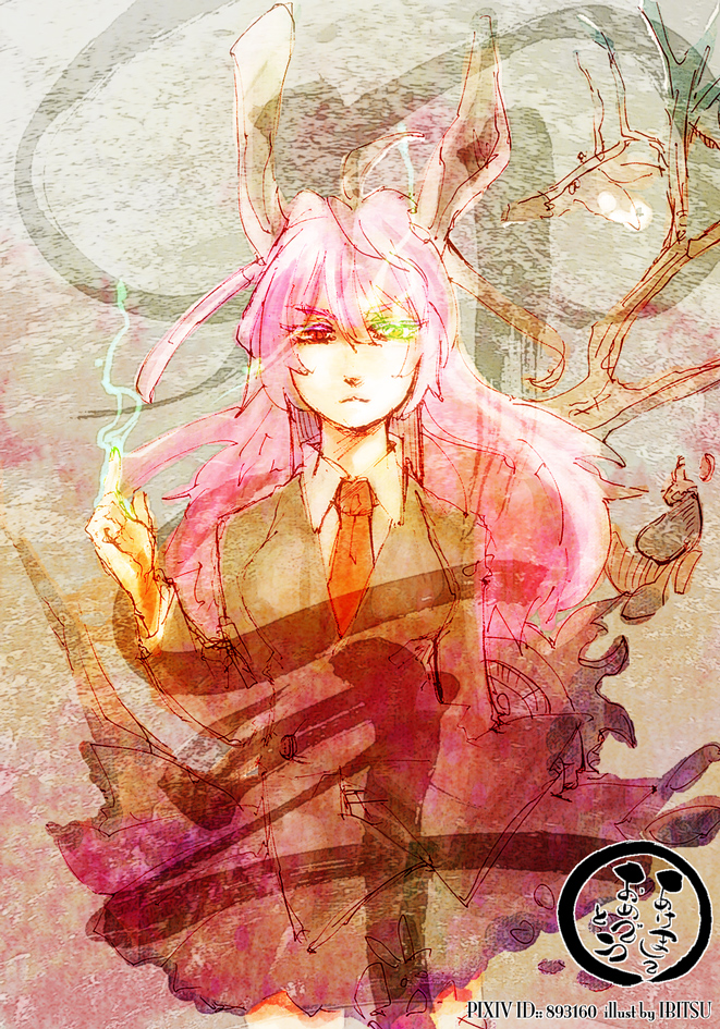 animal_ears, bad_id, bunny_ears, ibitsu, reisen_udongein_inaba, school_uniform, solo, touhou