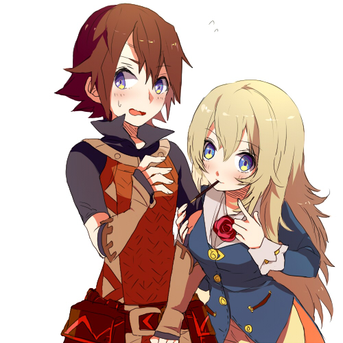 bad_id, hi_(miriri), long_hair, lowres, mouth_hold, pocky, raguna, rune_factory