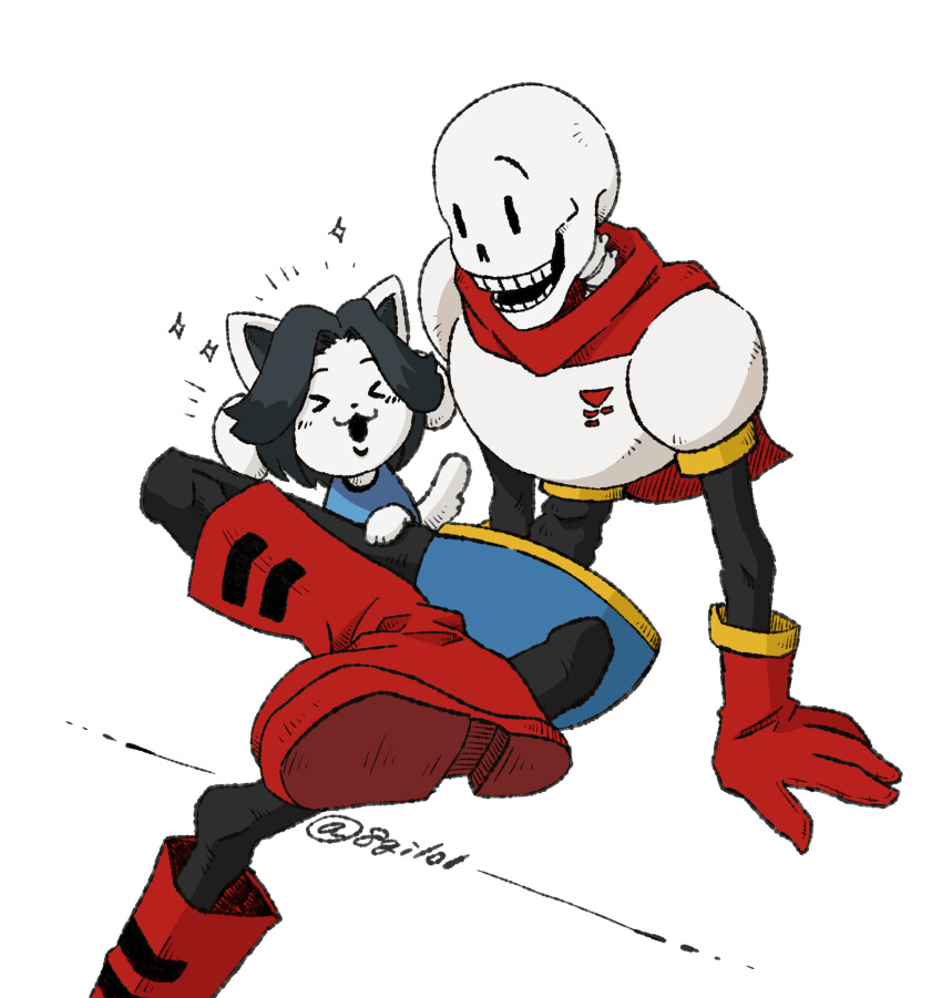 >_<, 1boy, 1girl, 2023, 2d, animal, arm_support, blue_shorts